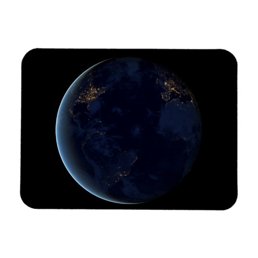 Nacht beleuchtet die Stadt der Erde Magnet (Horizontal)