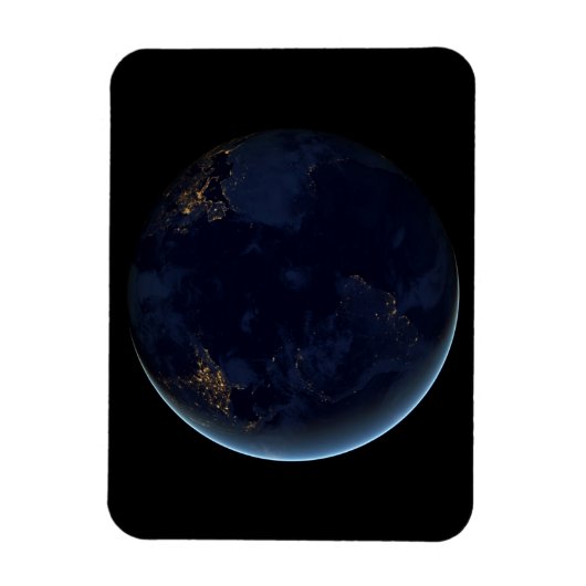 Nacht beleuchtet die Stadt der Erde Magnet (Vertikal)