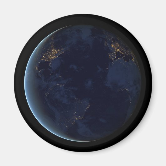 Nacht beleuchtet die Stadt der Erde Magnet (Vorne)