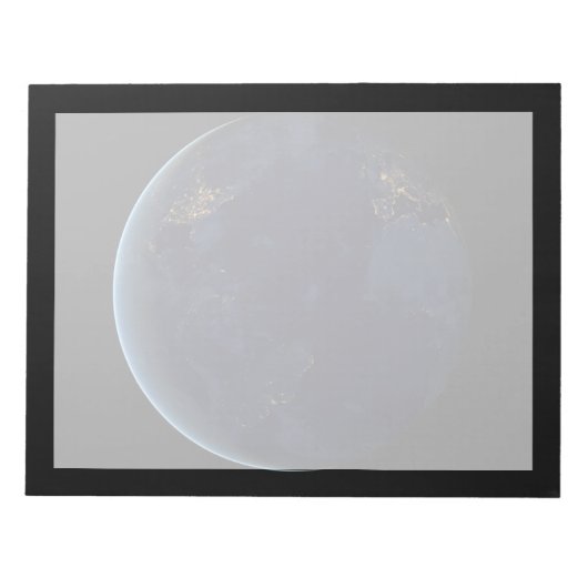 Nacht beleuchtet die Stadt der Erde Notizblock (Vorderseite)