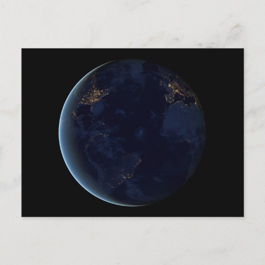 Nacht beleuchtet die Stadt der Erde Postkarte (Vorderseite)