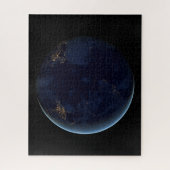 Nacht beleuchtet die Stadt der Erde Puzzle (Vertikal)