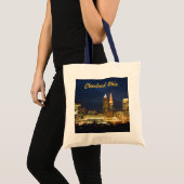 Nacht beleuchtet Taschen-Tasche Clevelands Ohio Tragetasche (Vorderseite (Produkt))