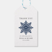 NACHT BLAU EINFACH SNOWFLAKE WEDING Vielen Dank Geschenkanhänger (Vorderseite)