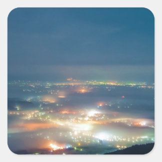 Nacht Blick auf das Nachtmeer der Wolken Japan Kum Quadratischer Aufkleber