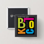 Nacht-Blockparty Retro-Typ Outdoor-Event Button (Vorne & Hinten)