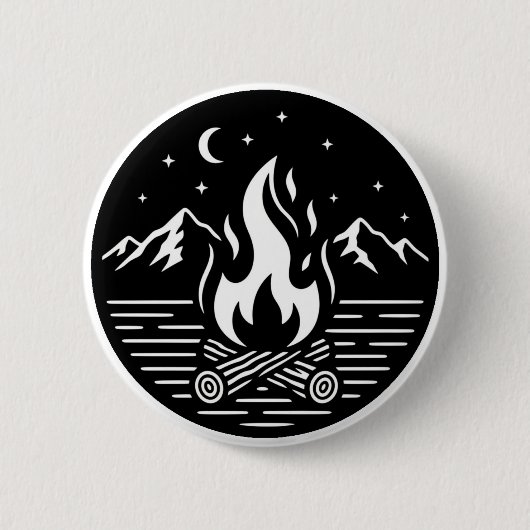 Nacht-Camping-Abenteuer-Pin Button (Vorderseite)