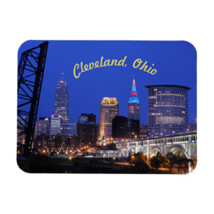 Nacht Clevelands, Ohio auf dem Stadtmagneten Magnet