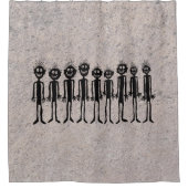 Nacht der gehenden Gigglers Petroglyphe Duschvorhang (Vorderseite)