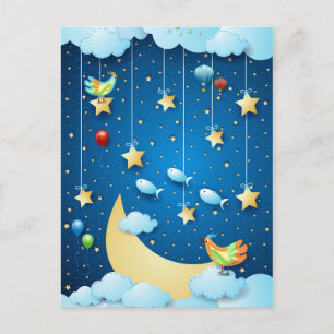 Nacht der großen Luna Postkarte