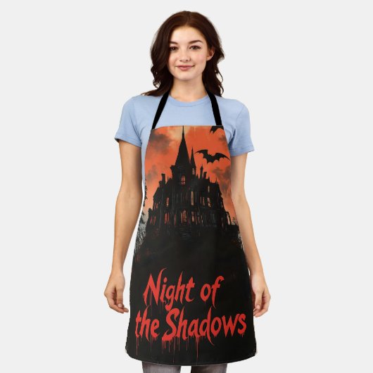 Nacht der Schatten - Retro Spuk Hausdesign Schürze (Getragen)