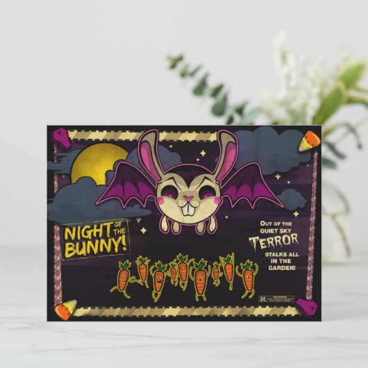 Nacht des Häschens lädt ein Einladung (Stehend Vorderseite)