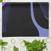 Nacht des Kometen: Abstrakt blau, Lila und schwarz Geschirrtuch (Gefaltet)