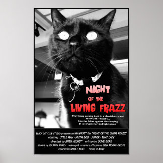 Nacht des Lebenden Frazz! Cat Horror Movie Poster