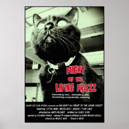 Nacht des Lebenden Frazz! Cat Movie Poster, rot Poster