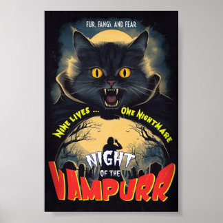 Nacht des Vampurrs - Vintages Horror-Poster Poster