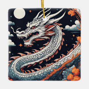 Nacht-Drachen-Schmuck Keramikornament