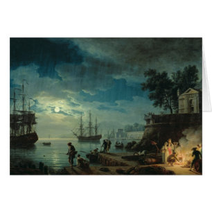 Nacht: Ein Hafen im Mondschein, 1748