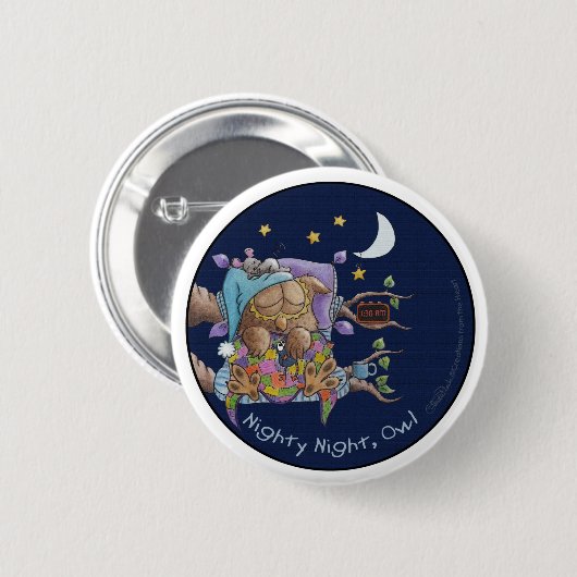 Nacht, Eule Button (Vorne & Hinten)