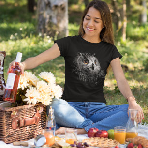 Nacht-Eule-Grafik Wildvogel  T-Shirt