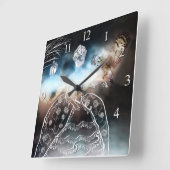 Nacht Eule Quadratische Wanduhr (Winkel)