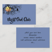 Nacht-Eule Verein Visitenkarte (Vorne/Hinten)