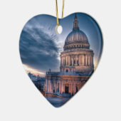 Nacht fällt über St Paul Kathedrale, London Keramikornament (Links)