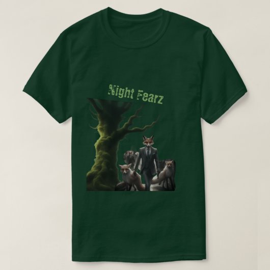 Nacht Fearz Fuchs Geschäft unheimlich T-Shirt (Design vorne)