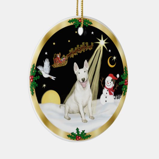 Nacht-Flug - Bull Terrier Keramikornament (Rechts)