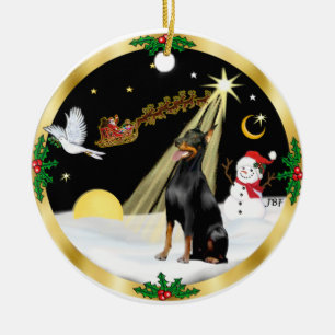 Nacht Flug - Doberman Pinscher Keramikornament