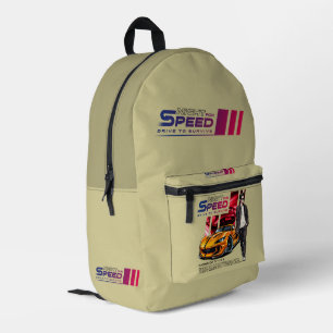 Nacht für Geschwindigkeit Bedruckter Rucksack