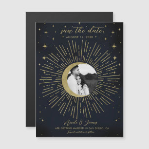 Nacht Gold Himmlischer Sonnenstrahl Foto Save-the- Magnetkarte