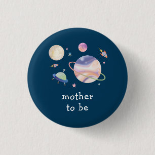 Nacht Grüne Galaxie Weltraum Mutter Baby-Party Button