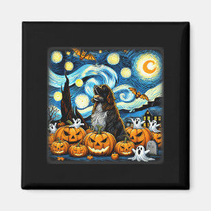 Nacht Himmel Kunst Neufundländer Hund Halloween Magnet