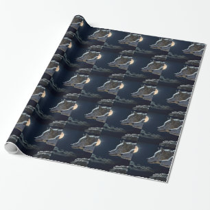 Nacht Himmel Lichter Mond Sterne Astronomie Weltra Geschenkpapier