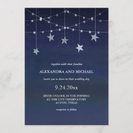 Nacht Himmel mit Whimsical Garlands of Stars Hochz Einladung