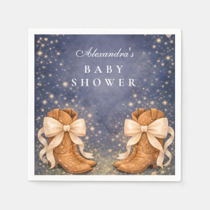 Nacht-Himmel-Stiefel-und-Schleifen-Baby-Party Serviette