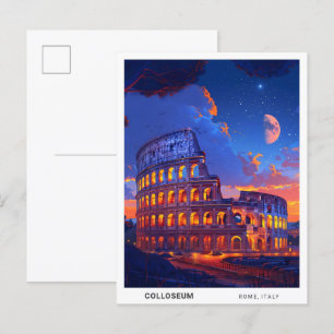 Nacht im Kolosseum Rom Italien Reise Postkarte