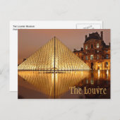 Nacht im Louvre, Paris, Frankreich Postkarte (Vorne/Hinten)