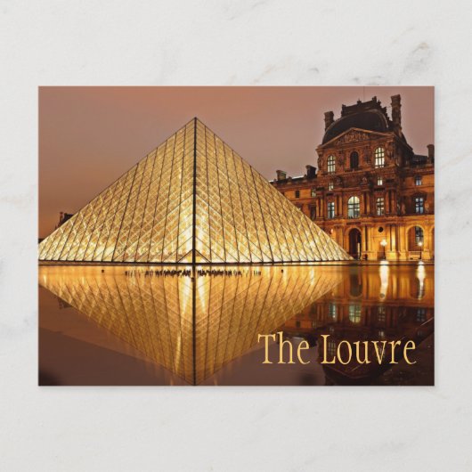 Nacht im Louvre, Paris, Frankreich Postkarte (Vorderseite)