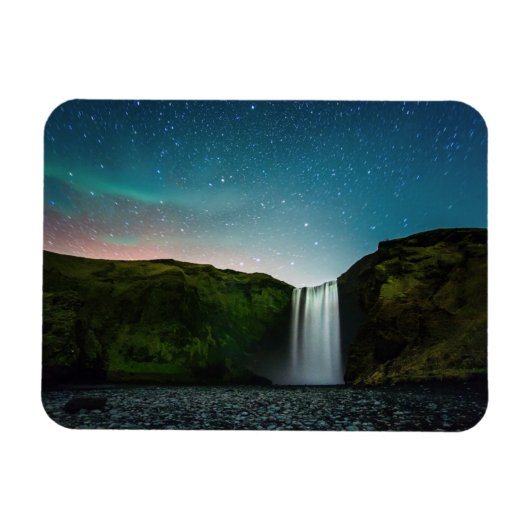 Nacht im Skógafoss Magnet (Horizontal)