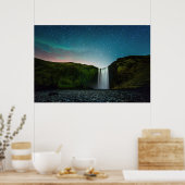 Nacht im Skógafoss Poster (Küche)