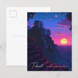 Nacht im Tikal-Nationalpark Guatemala Reise Postkarte