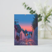 Nacht in Alberobello Italien Vintage Reisen Postkarte (Stehend Vorderseite)