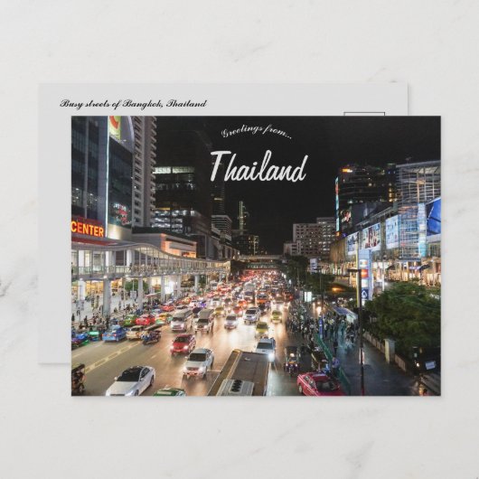 Nacht in Bangkok Thailand Postkarte (Vorne/Hinten)