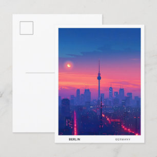 Nacht in Berlin Deutschland Reisen Postkarte