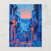Nacht in Chefchaouen Marokko Reisen Postkarte (Vorderseite)