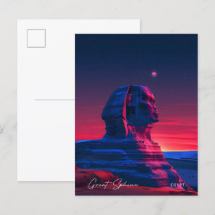 Nacht in der großen Sphinx Ägypten Reise Postkarte