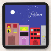 Nacht in der Stadt Getränkeuntersetzer (Vorderseite)