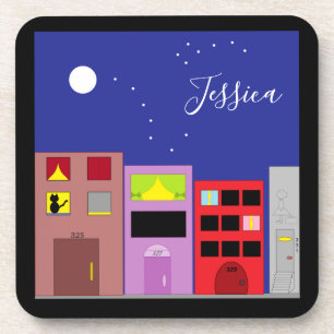 Nacht in der Stadt Getränkeuntersetzer